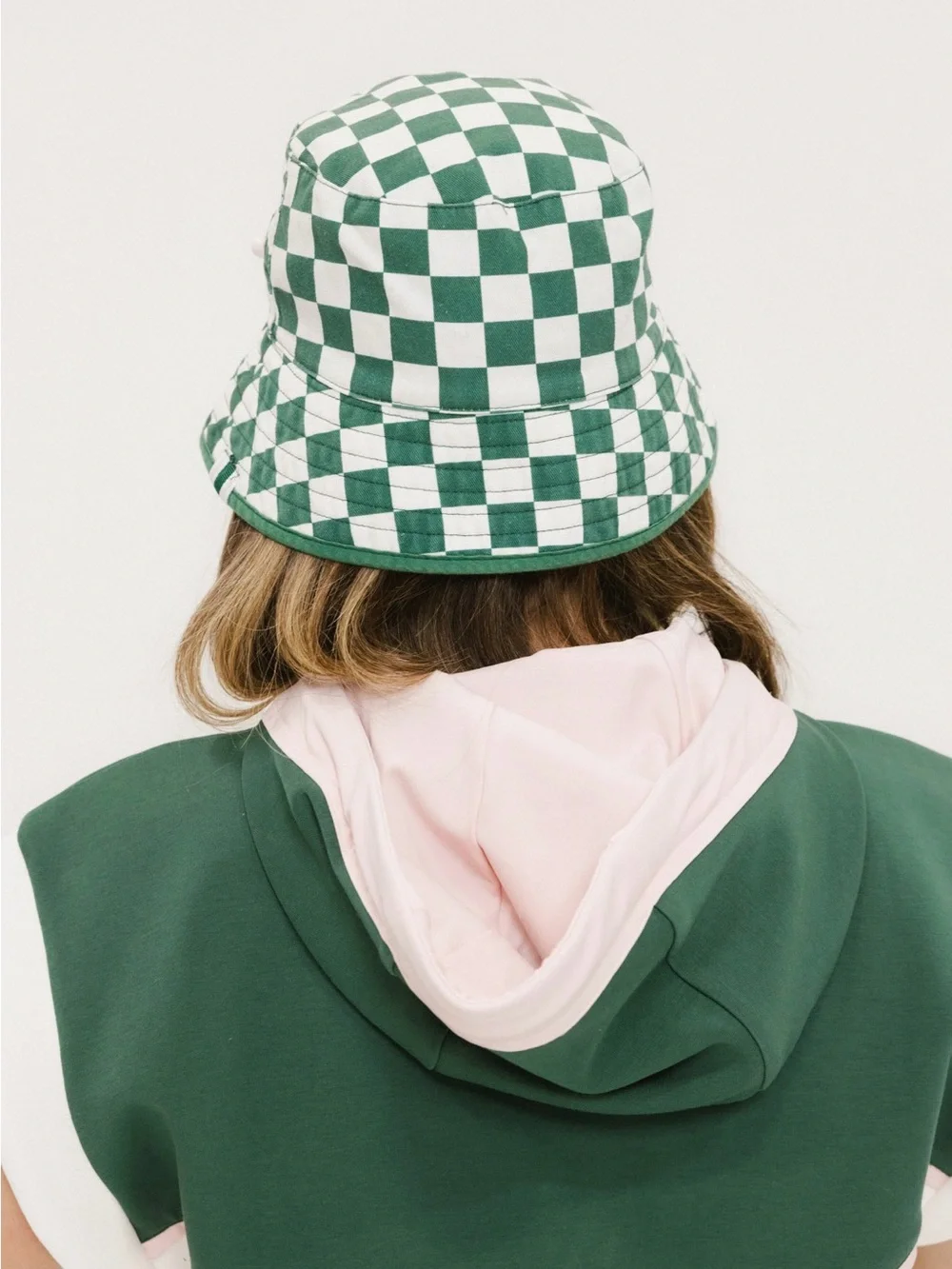 Fore All Green & White Checkerboard Bucket Hat Golf Hat
